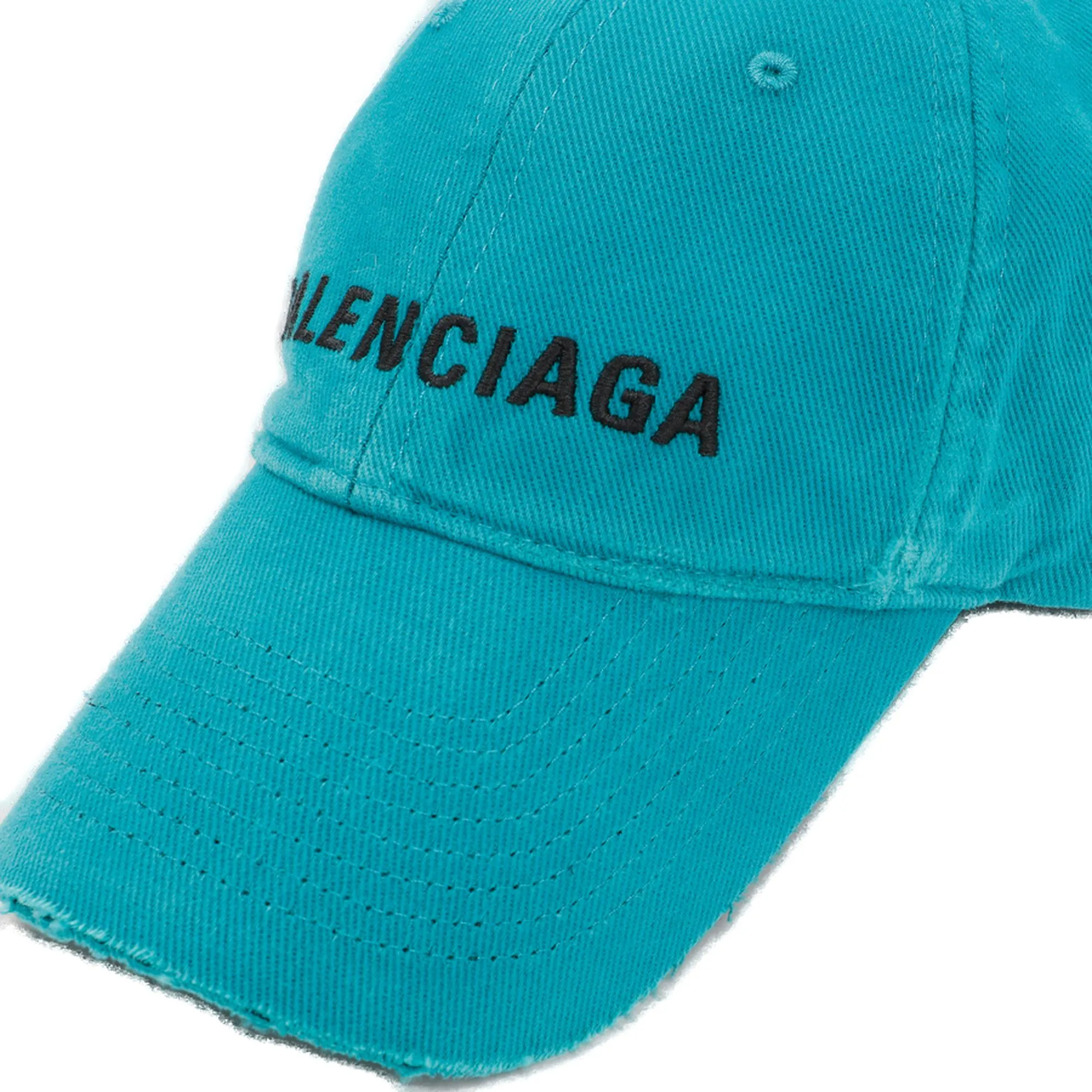 Balenciaga Logo Embroidered Distressed Cap