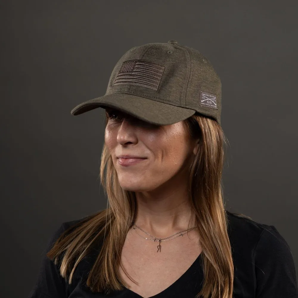 Blackout Flag Stretch Fit Hat - Military Green