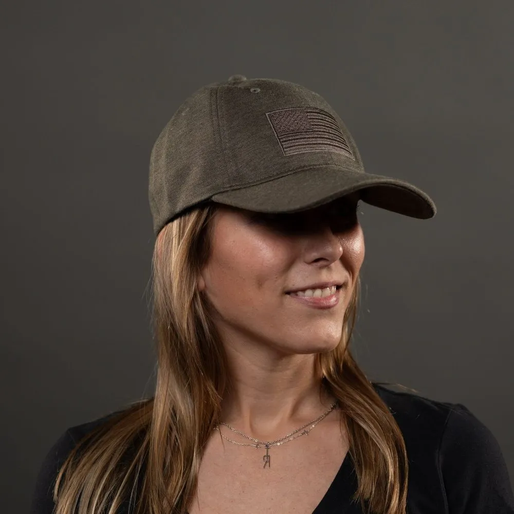 Blackout Flag Stretch Fit Hat - Military Green