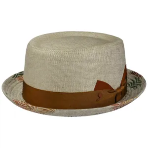 Denvio Pork Pie Linen Hat by Alfonso D'Este