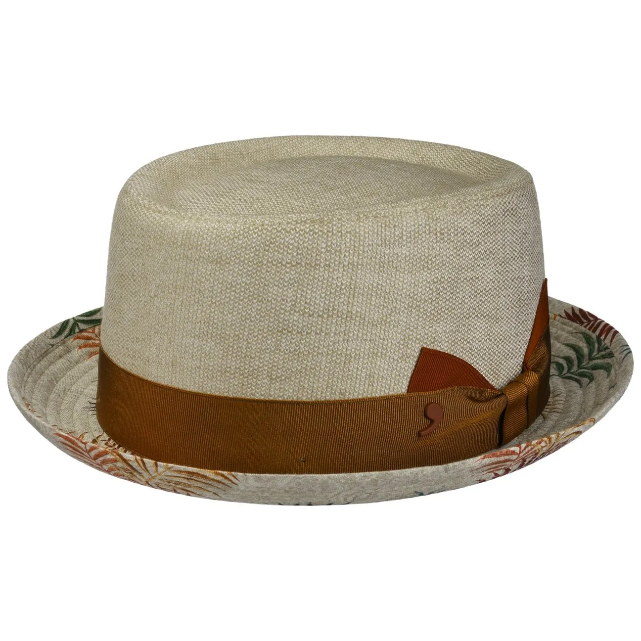 Denvio Pork Pie Linen Hat by Alfonso D'Este
