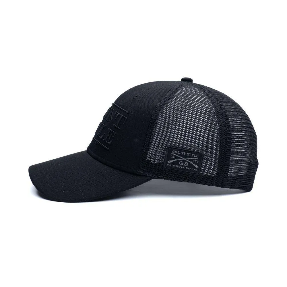 Grunt Style Stacked Logo - Black Hat