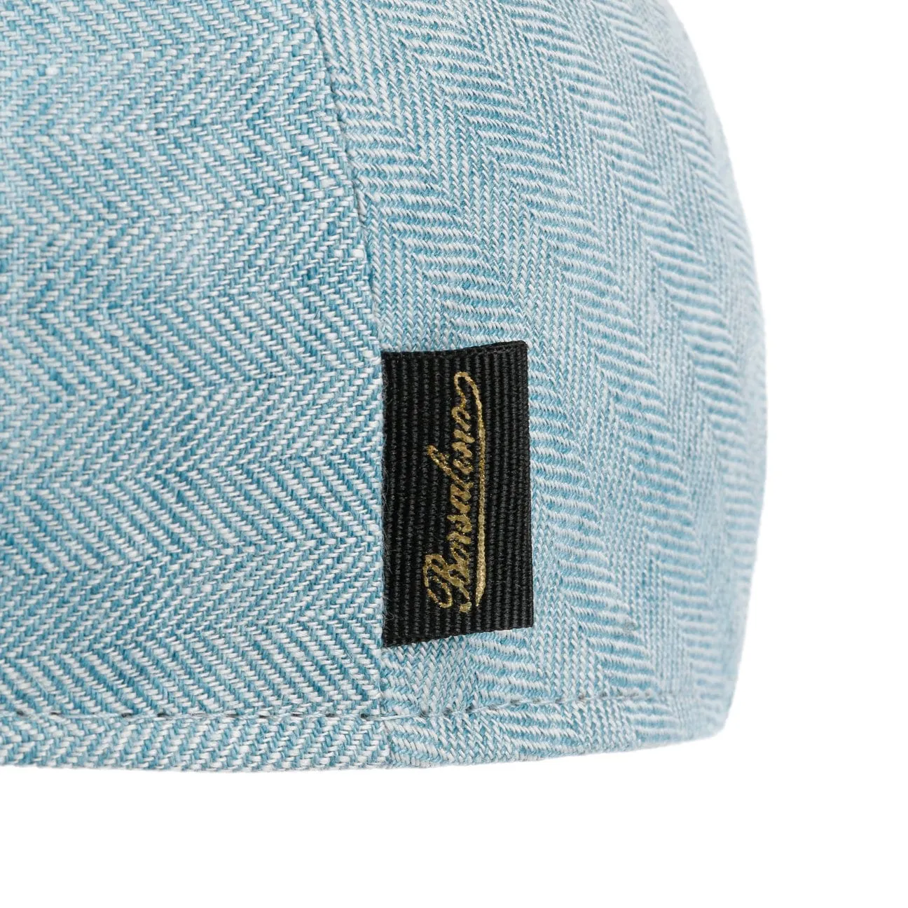 Herringbone Linen Flat Cap by Borsalino