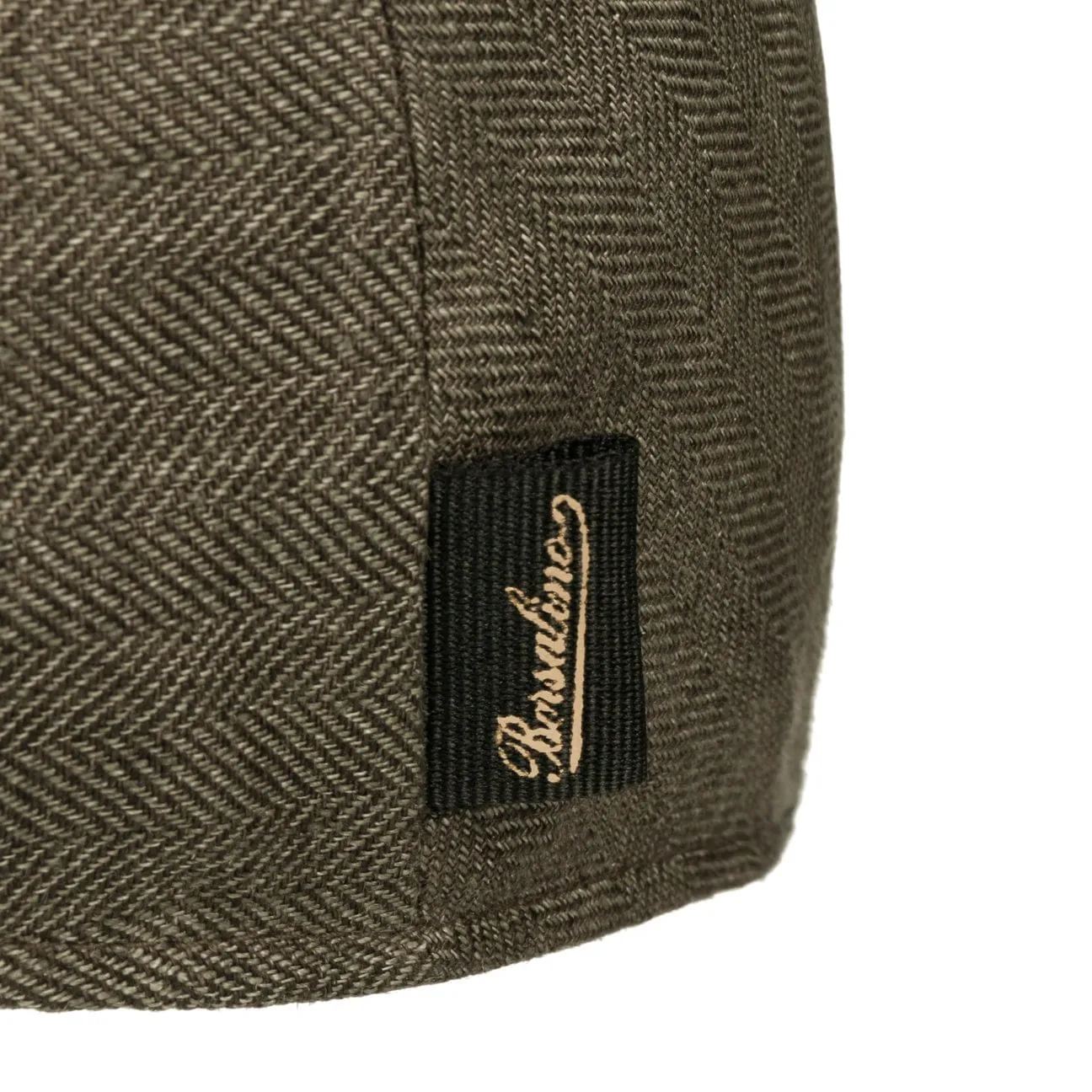 Herringbone Linen Flat Cap by Borsalino