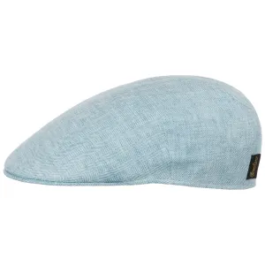 Herringbone Linen Flat Cap by Borsalino