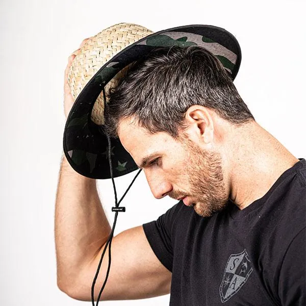 Ladder Under Brim Straw Hat | Patriot Military Camo