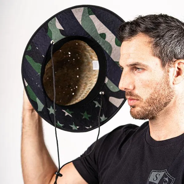 Ladder Under Brim Straw Hat | Patriot Military Camo
