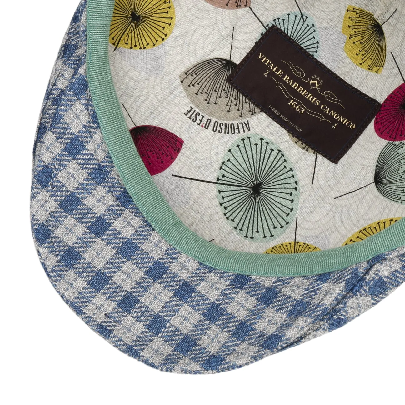 Lerino Check Flat Cap by Alfonso D'Este