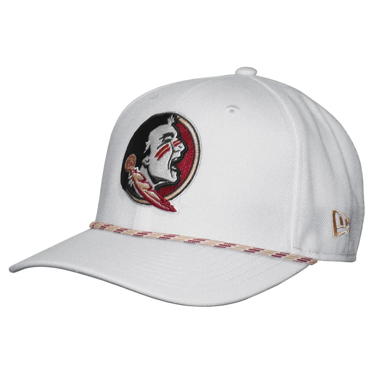New Era Men's Seminole Logo 970SS Adjustable Cap - White