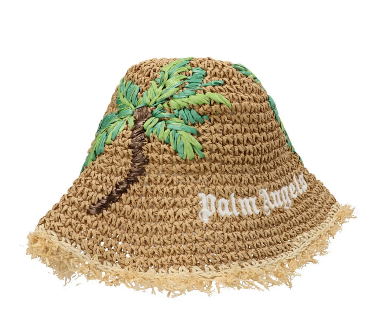 Palm Angels Fringed Edge Woven Hat