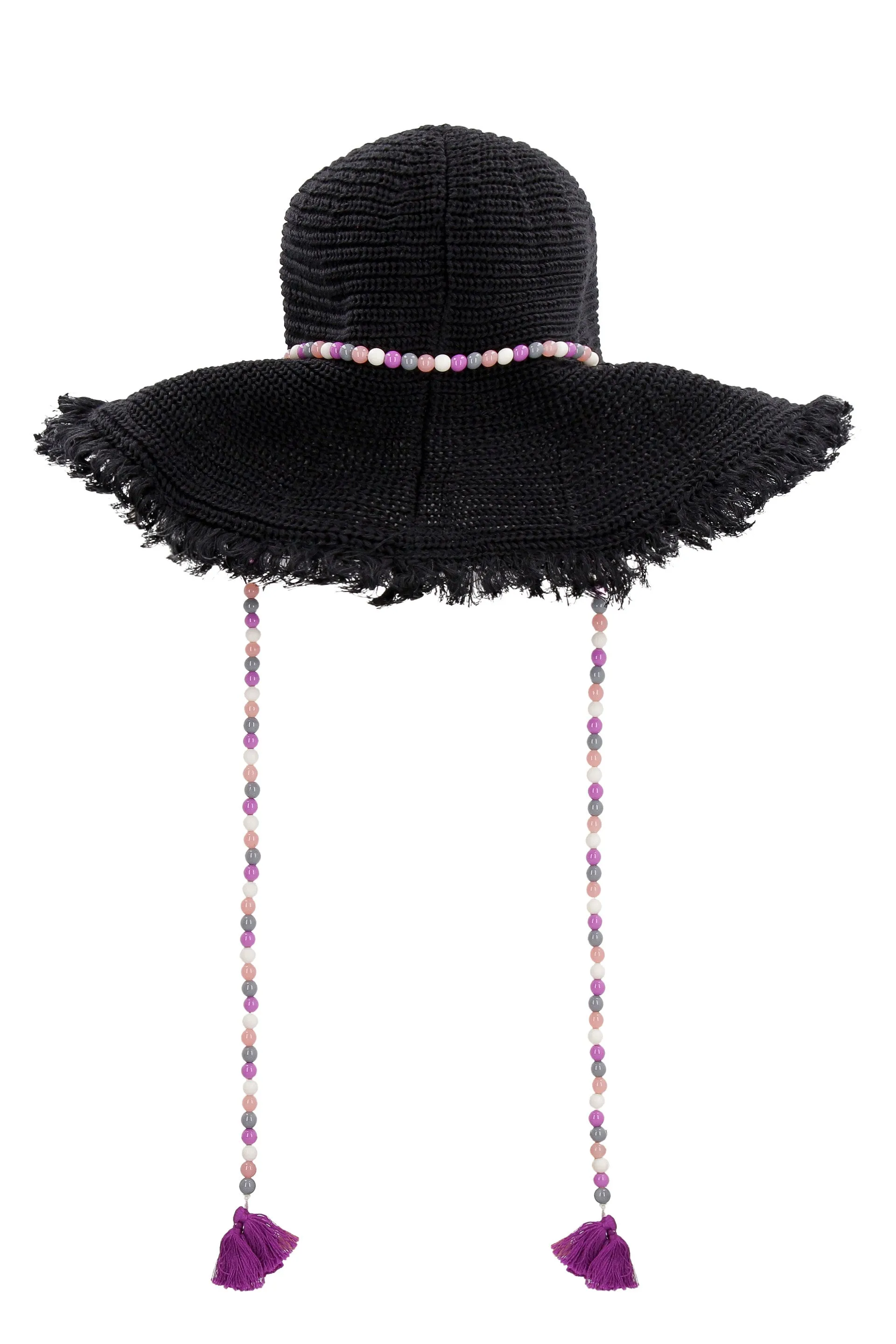 Palm Angels Logo Detailed Frayed Edge Sun Hat
