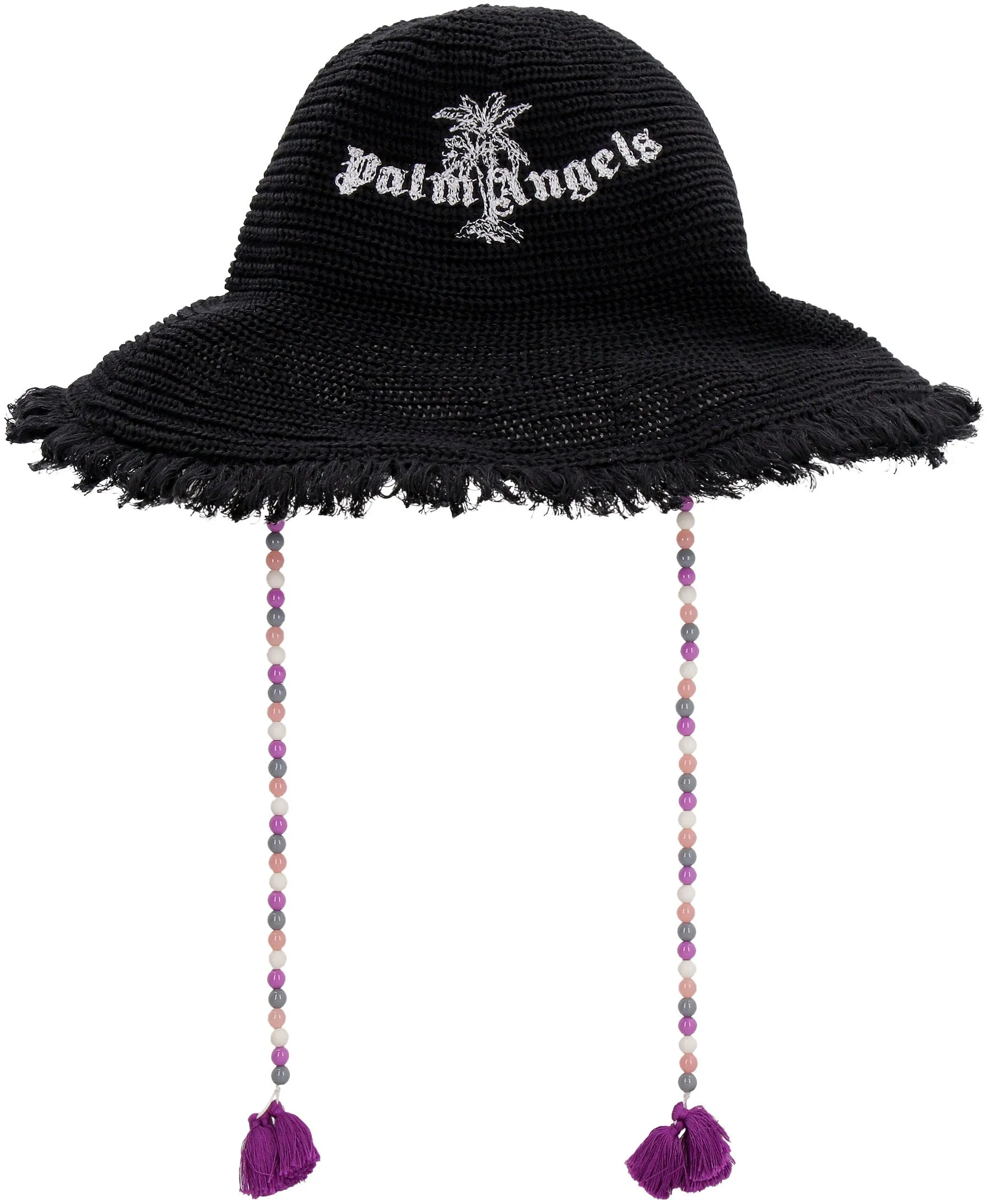 Palm Angels Logo Detailed Frayed Edge Sun Hat