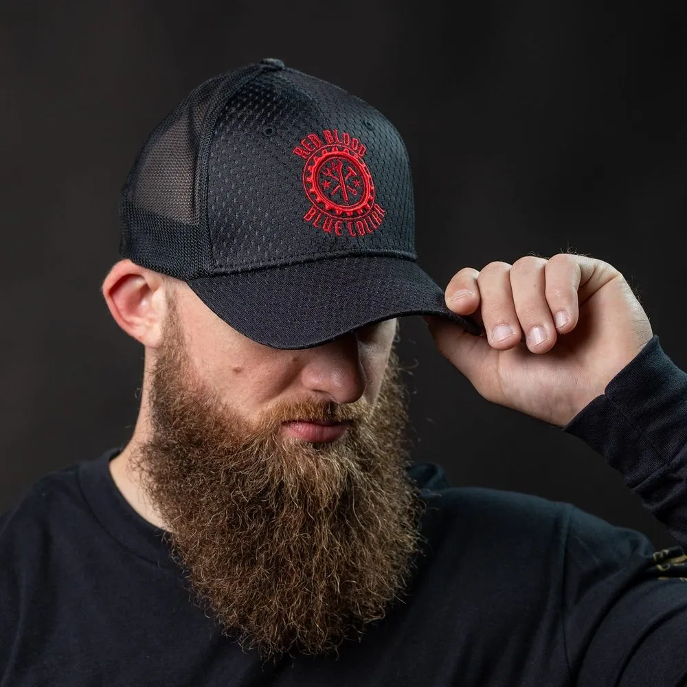 Red Blood Blue Collar® Stretch Fit Hat - Black