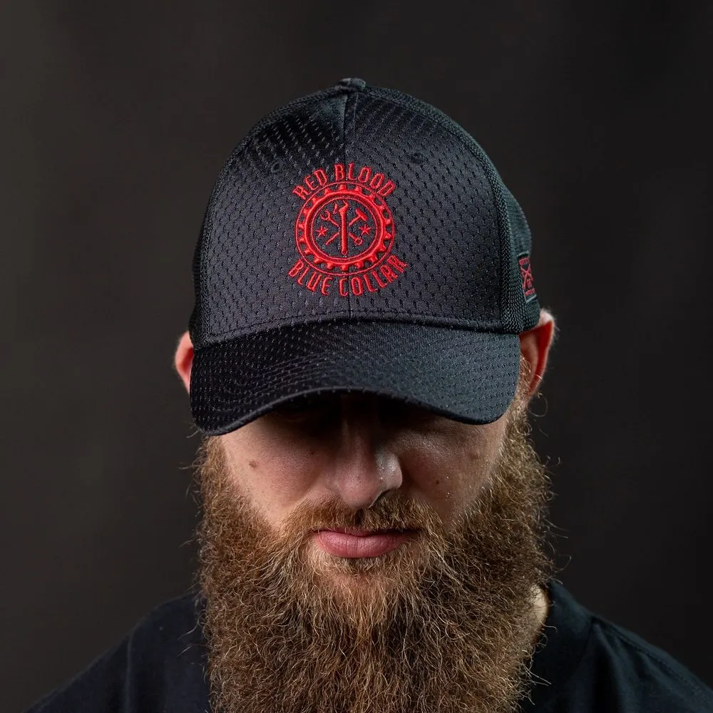 Red Blood Blue Collar® Stretch Fit Hat - Black