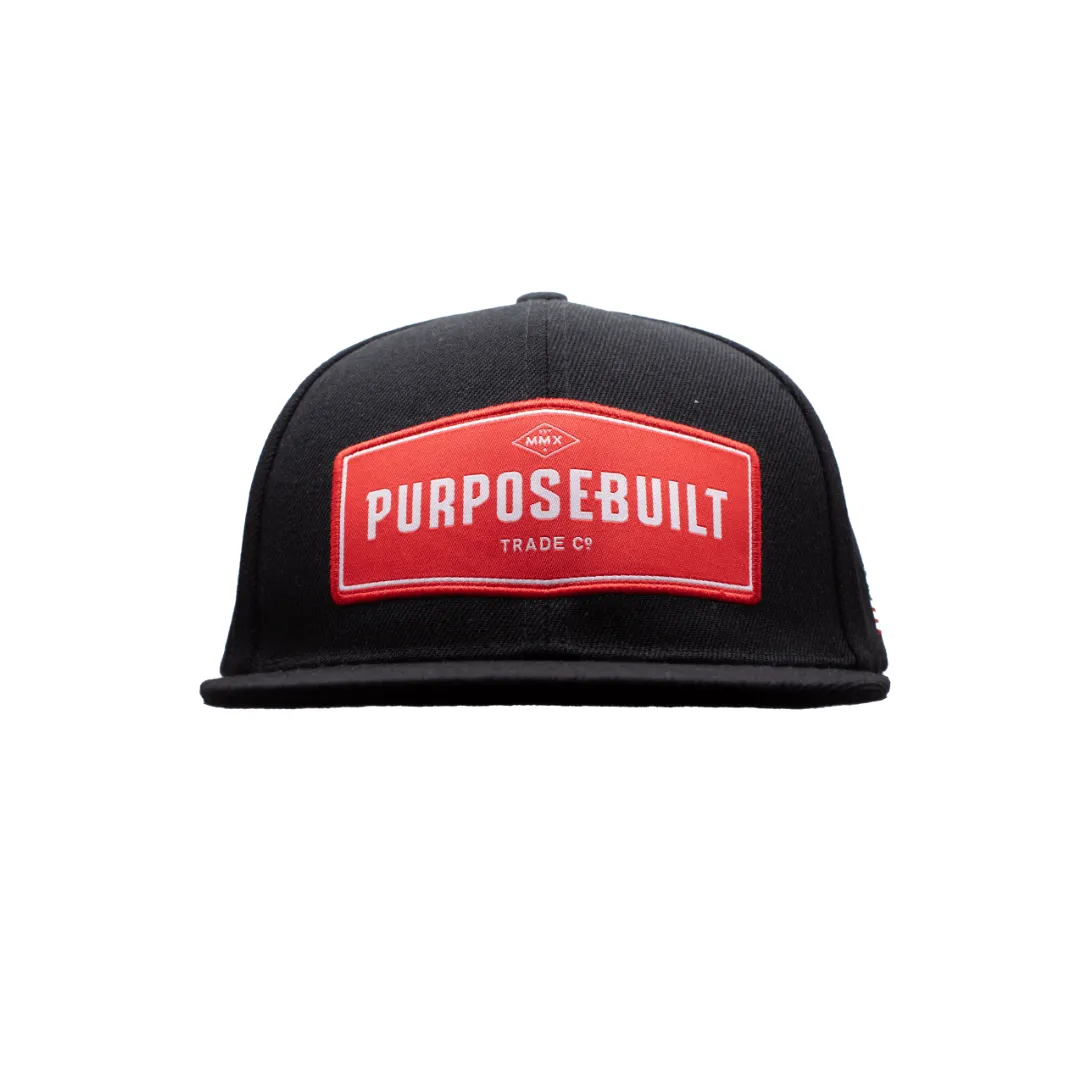 The Badge Snapback - Black/Red