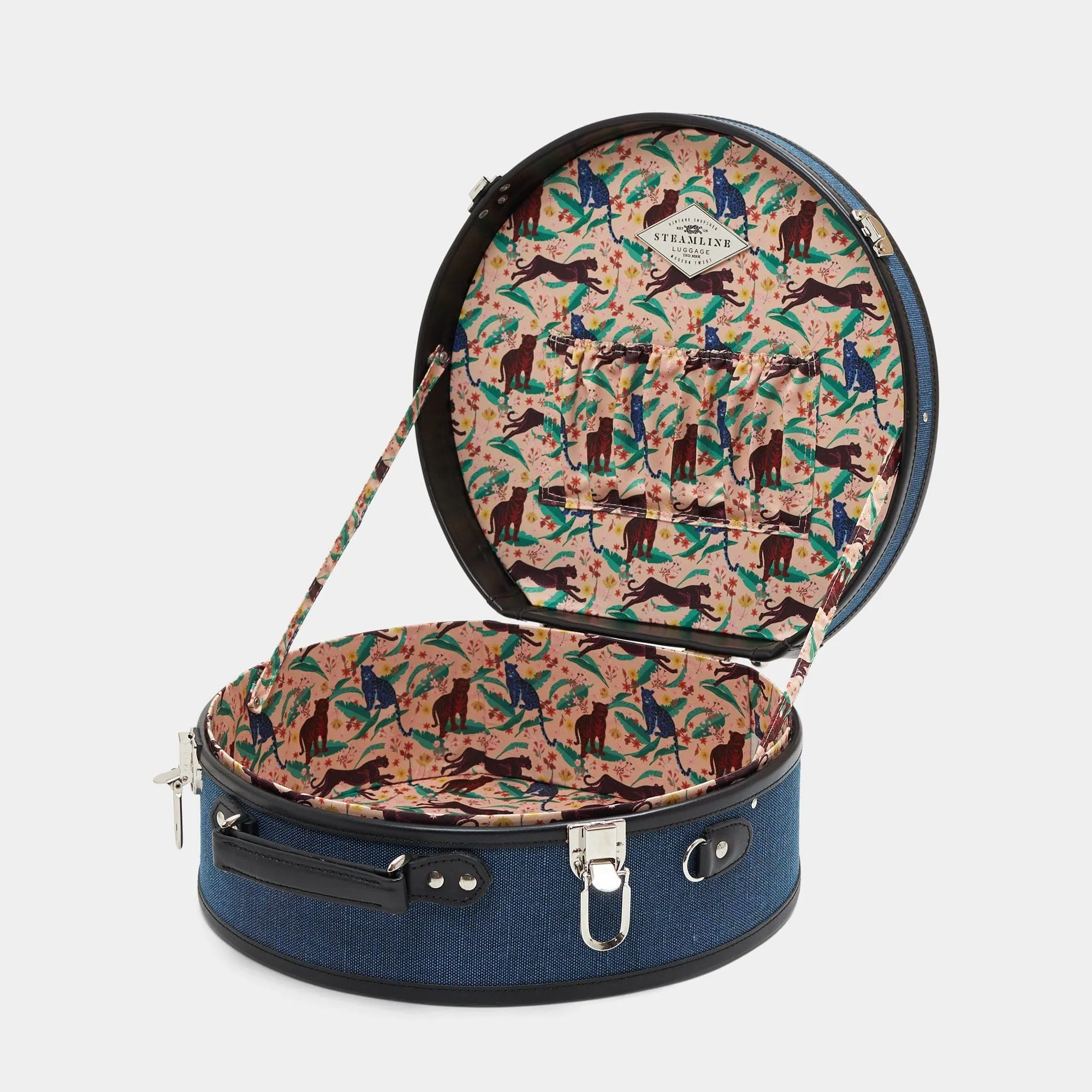 The Editor - Navy Hatbox Large
