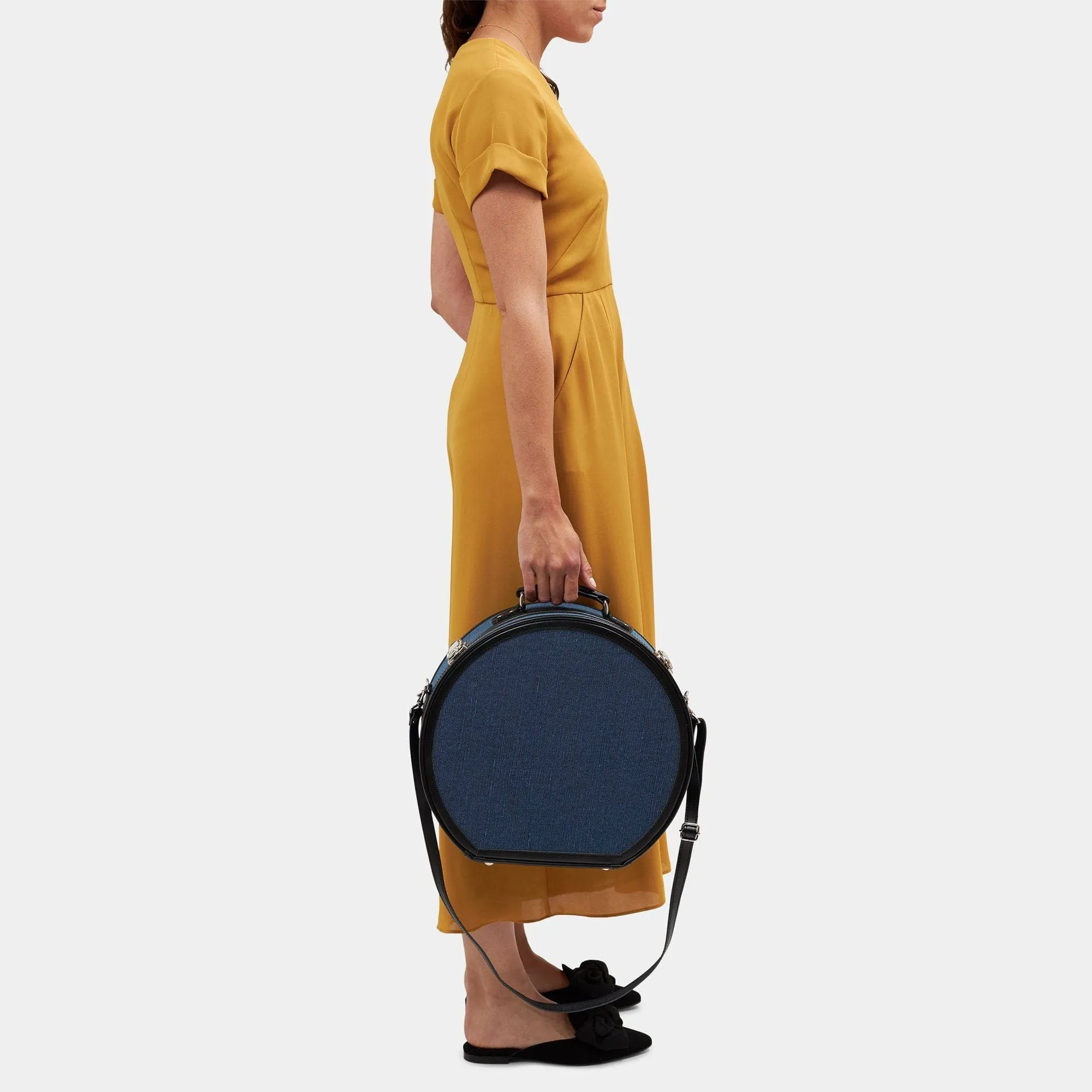 The Editor - Navy Hatbox Large