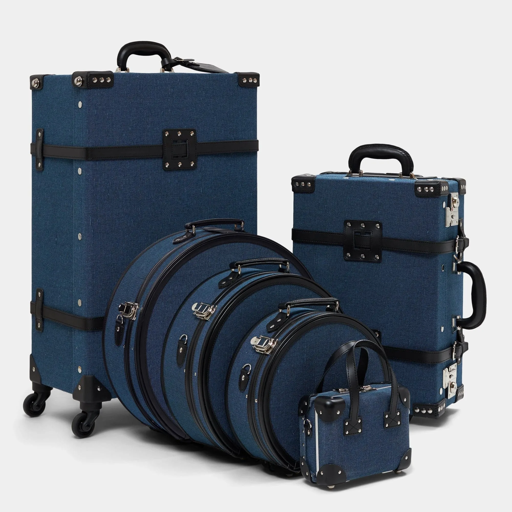 The Editor - Navy Hatbox Large