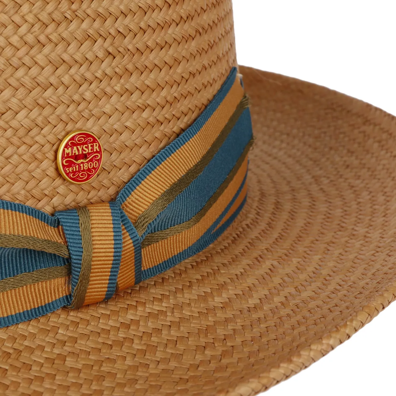 Torino Striped Band Panama Hat by Mayser