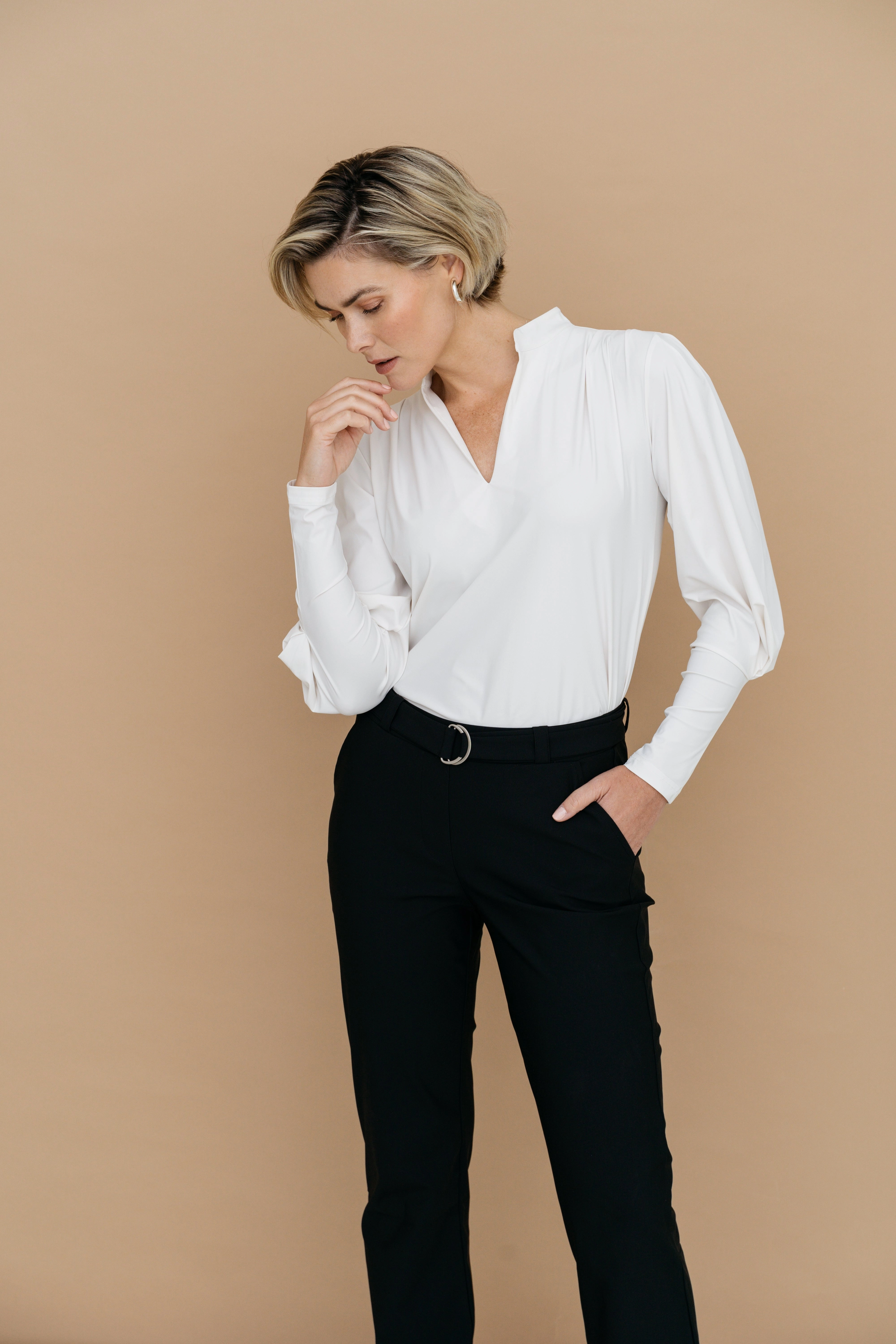 Travel Top Dieke Offwhite