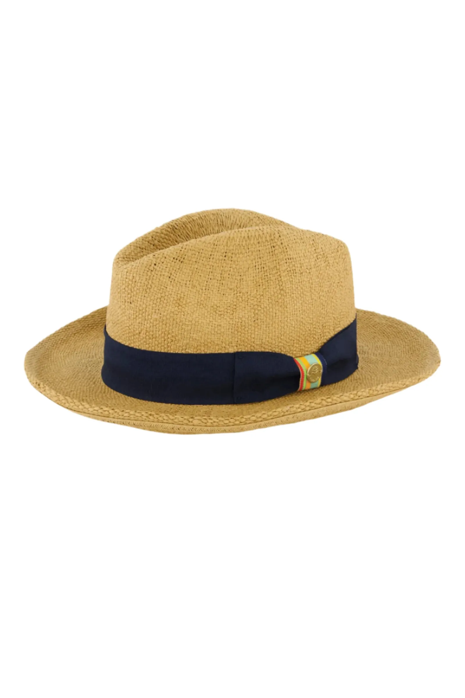 Unisex Surf Club  - Hand Woven Fedora Rugby Stripe Band | Toast