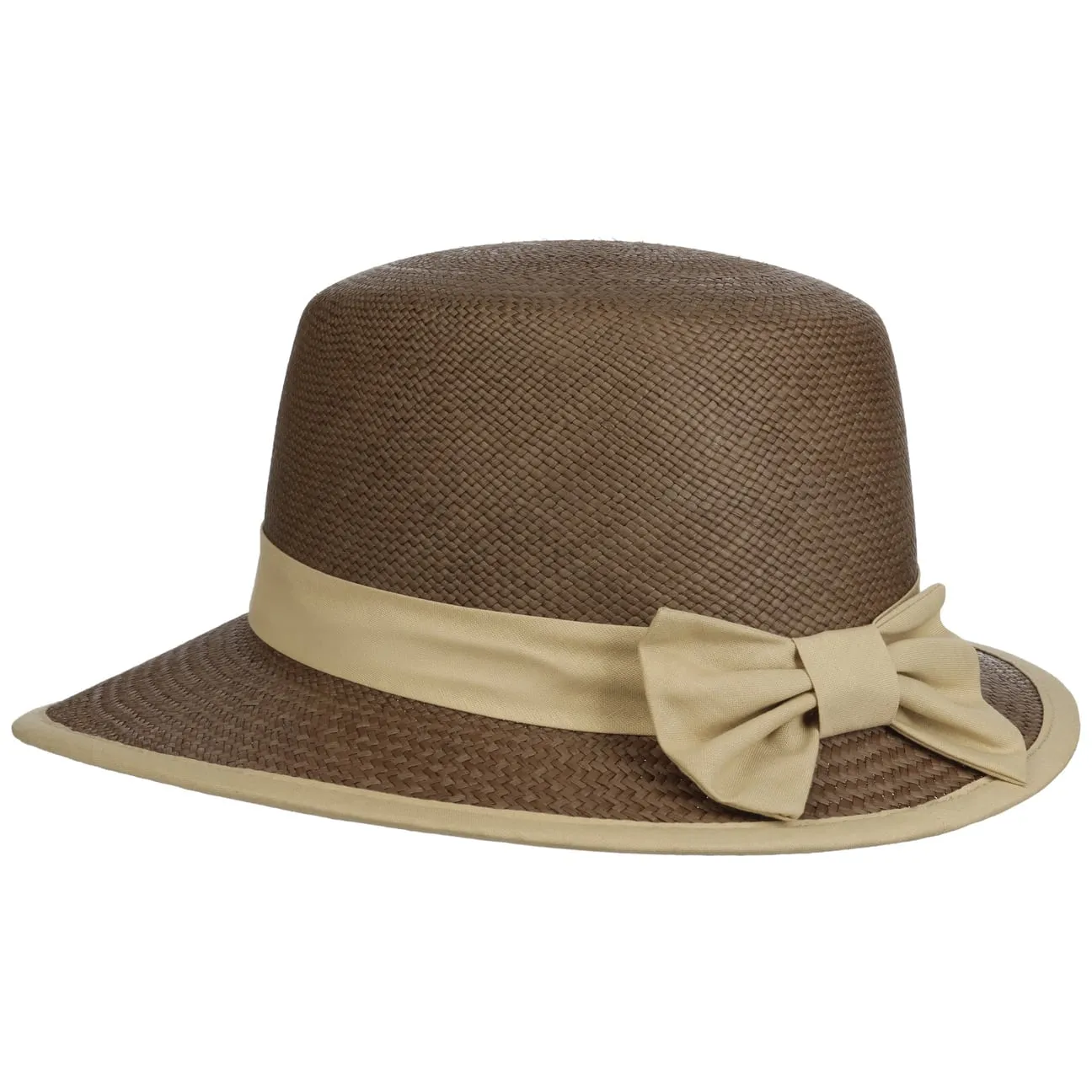 Vina Brown Panama Hat Bonnet by Lierys
